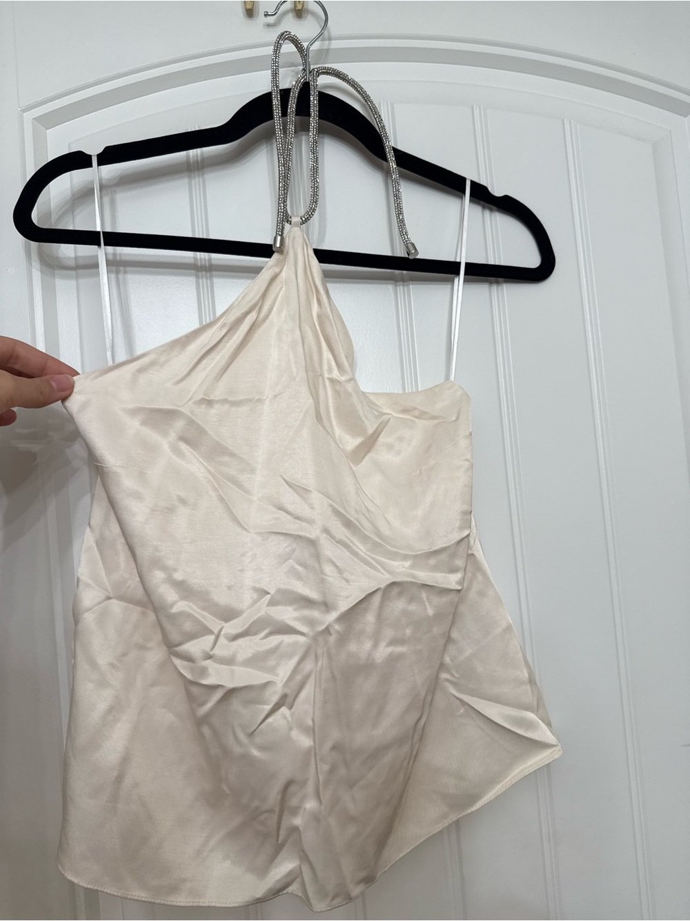 H&M Cream Satin Halter Cami Top